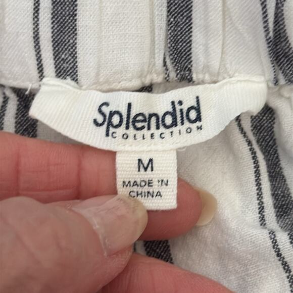 NWT Splendid Thira White & Gray Striped Front Slit Coastal Hamptons Maxi Skirt - Picture 4 of 5